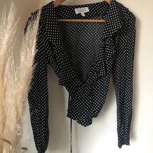 & other stories black and white blouse wrap top 6